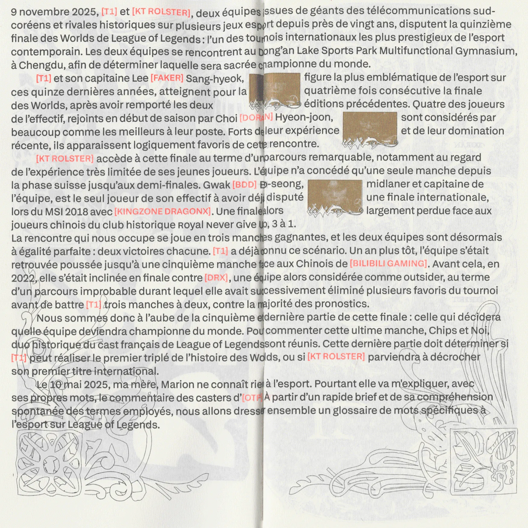 Glossaire mère-fils, double page 2